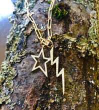 Load image into Gallery viewer, 14kg Diamond Open Star Necklace
