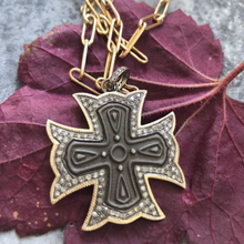 Load image into Gallery viewer, 14kg, Sterling and Diamond  Maltese Cross Pendant
