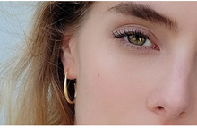 Load image into Gallery viewer, Gold Open Tear Drop Hoop

