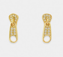 Load image into Gallery viewer, Gold Zipper Earrings

