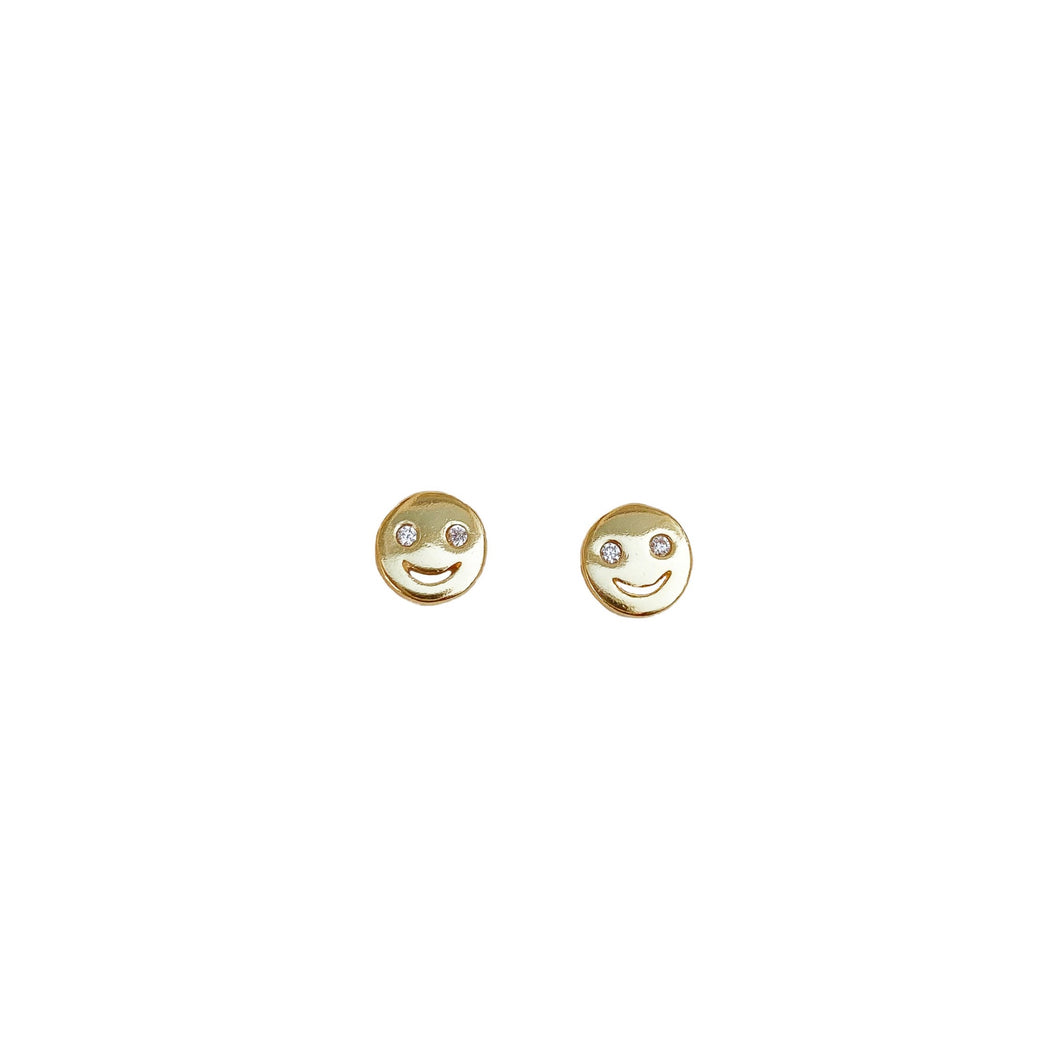 Gold Smiley Face  or Emoji Earrings