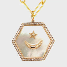 Load and play video in Gallery viewer, Mother of Pearl Star Moon Pendant
