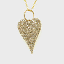 Load and play video in Gallery viewer, 14kg and White Diamond Elongated Heart on 14kg chain
