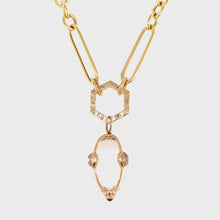 Load and play video in Gallery viewer, 14kg Rolo Link chain with Diamond Hexagon Pendant Clasp
