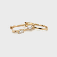 Load and play video in Gallery viewer, 14kg Emerald Cut Diamond in Oval Hoop

