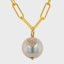 Load and play video in Gallery viewer, Tahitian Pearl with Heart shaped Diamond
