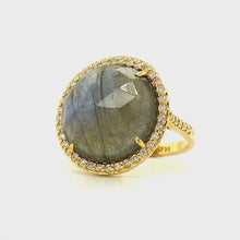 Load and play video in Gallery viewer, 14kg and White Diamond Labradorite Ring
