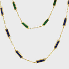 Load and play video in Gallery viewer, 14kg Malachite or Lapis Rectangular Chiclet Necklace
