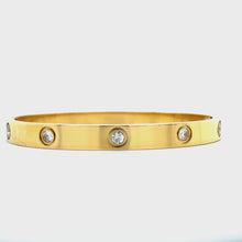 Load and play video in Gallery viewer, Gold Diamond Bangle Bracelet
