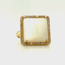 Load and play video in Gallery viewer, Square Mother of Pearl and Diamond Ring
