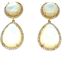 Load and play video in Gallery viewer, 14kg Mother of Pearl and White Diamond Earrings
