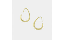 Load image into Gallery viewer, Gold Open Tear Drop Hoop
